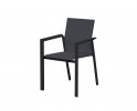 czarne sztaplowane ekskluzywne krzesło ogrodowe aluminiowe