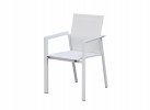 białe sztaplowane ekskluzywne krzesło ogrodowe aluminiowe