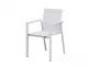 białe sztaplowane ekskluzywne krzesło ogrodowe aluminiowe