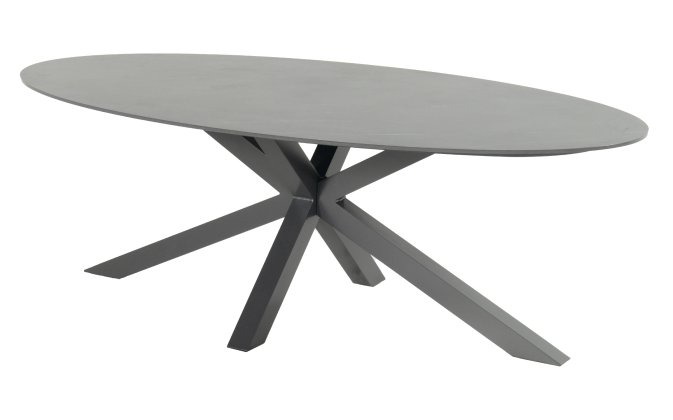 XANDER 220 Grafitowy stół ogrodowy owalny na taras Hartman aluminiowy z ceramicznym blatem antracyt lub biały