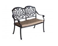 aluminiowa piękna ławka ogrodowa z poduszką ogrodowa hartman