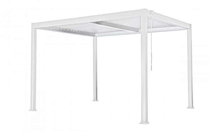 Pergola lamelowa aluminiowa 4×4 m TEXAS z regulacją i odpływem – biały