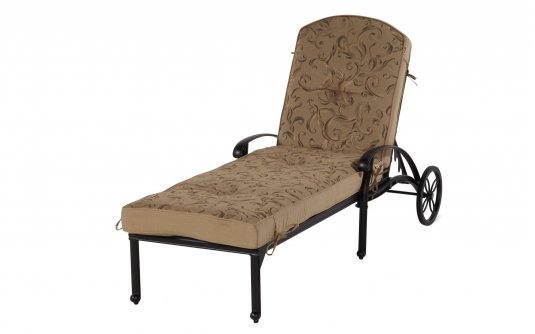 piękny leżak z odlewanego aluminium z wodoodporną poduszką na kółkach MAALFI Hartman