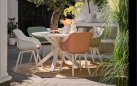 XANDER Ø120 Stół ogrodowy na taras Hartman aluminiowy ceramiczny blat biały