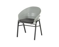 Szare krzesło ogrodowe regulowane TUBB Hartman aluminiowe z poduszką