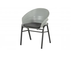 Szare krzesło ogrodowe regulowane TUBB Hartman aluminiowe z poduszką