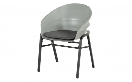 Szare krzesło ogrodowe regulowane TUBB Hartman aluminiowe z poduszką