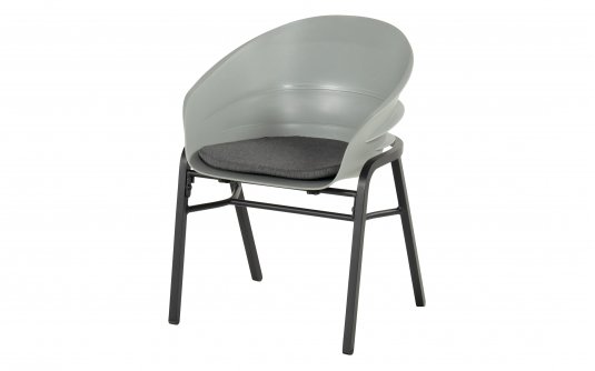 Szare krzesło ogrodowe regulowane TUBB Hartman aluminiowe z poduszką Szare krzesło ogrodowe regulowane TUBB Hartman aluminiowe z poduszką