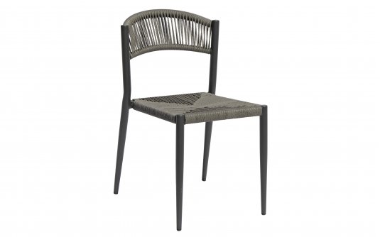 Krzesło MILANO ogrodowe aluminiowe z plecionką twist antracyt Krzesło MILANO ogrodowe aluminiowe z plecionką twist antracyt