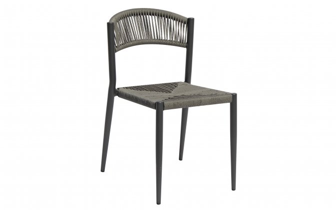 Krzesło MILANO ogrodowe aluminiowe z plecionką twist  antracyt
