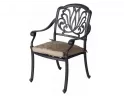 Stylowy fotel z podłokietnikami z odelwu aluminiowego kolor brąz AMALFI