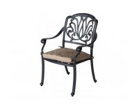 Stylowy fotel z podłokietnikami z odelwu aluminiowego kolor brąz AMALFI