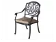Stylowy fotel z podłokietnikami z odelwu aluminiowego kolor brąz AMALFI
