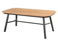 Stół ogrodowy Hartman TUBB 185×100 aluminium + teak, meble na taras elegancki stół ogrodowy