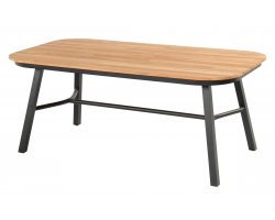 Stół ogrodowy Hartman TUBB 185×100 aluminium + teak, meble na taras elegancki stół ogrodowy