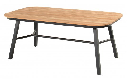 Stół ogrodowy Hartman TUBB 185×100 aluminium + teak, meble na taras elegancki stół ogrodowy