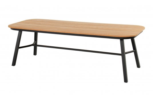Stół ogrodowy TUBB 240×100 Hartman aluminiowy blat teakowy antracyt stół na taras nowoczesny