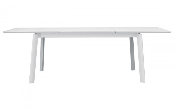 SAN DONATO stół ogrodowy aluminiowy biały rozkładany 160–240×102