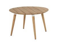 SOPHIE Ø120 Stół ogrodowy okragły Hartman teakowy – blat teak, obręcze nóg (aluminium) kompaktowy