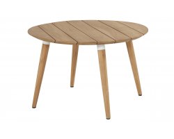 SOPHIE Ø120 Stół ogrodowy okragły Hartman teakowy – blat teak, obręcze nóg (aluminium) kompaktowy