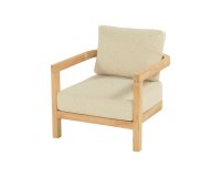 Fotel lounge ogrodowy  MOIRA Hartman teakowy poduszki weatherready 81x78x60 meble na taras i do ogro