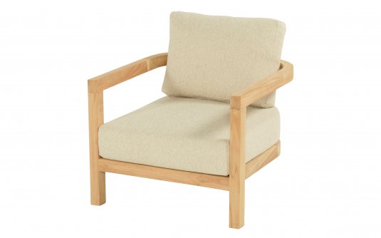 Fotel lounge ogrodowy  MOIRA Hartman teakowy poduszki weatherready 81x78x60 meble na taras i do ogro