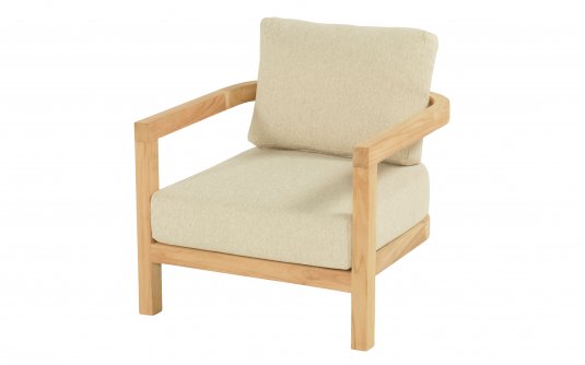 Fotel lounge ogrodowy  MOIRA Hartman teakowy poduszki weatherready 81x78x60 meble na taras i do ogro