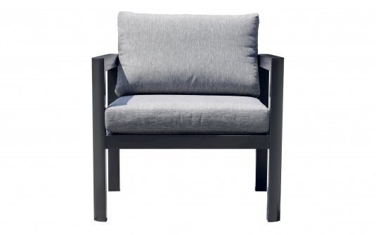 MARSIGLIA fotel ogrodowy aluminiowy z poduszką antracyt