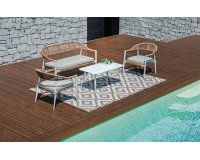 MILANO zestaw ogrodowy aluminium technorattan biały