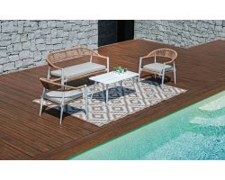 MILANO zestaw ogrodowy aluminium technorattan biały