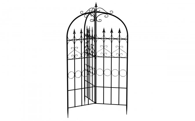 Czarna potrójna trelisa ogrodowa metalowa FLOW