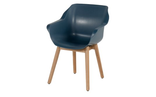 2x Krzesło ogrodowe SOPHIE Hartman z podstawą z drewna teak i ergonomiczne siedzisko ciemnoniebieskie 2x Krzesło ogrodowe SOPHIE Hartman z podstawą z drewna teak i ergonomiczne siedzisko ciemnoniebieskie