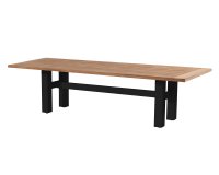 Stół ogrodowy HERON Hartman teak aluminium 300x100 cm 8-10 osobowy taras i ogród nogi czarne