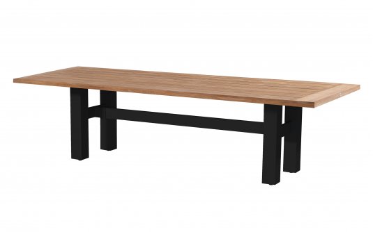 Stół ogrodowy HERON Hartman teak aluminium 300x100 cm 8-10 osobowy taras i ogród nogi czarne Stół ogrodowy HERON Hartman teak aluminium 300x100 cm 8-10 osobowy taras i ogród nogi czarne