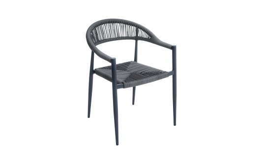 Krzesło MILANO ogrodowe grafitowe aluminiowe z plecionką grafitową sztaplowane Krzesło MILANO ogrodowe grafitowe aluminiowe z plecionką grafitową sztaplowane