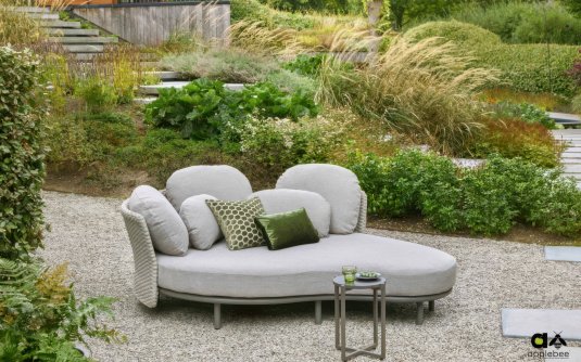 CHILL OUT DAYBED leżanka ogrodowa 2-osobowa z poduszkami BEE WETT® taupe