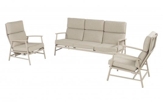 Beżowy zestaw ogrodowy FLORA Hartman 2 fotele + sofa 3-osobowa, bez stolika Beżowy zestaw ogrodowy FLORA Hartman 2 fotele + sofa 3-osobowa, bez stolika