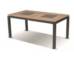 Rozkładany stół aluminiowo-teakowy CONCEPT 180/240 HArtman