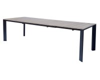 ARENZANO stół ogrodowy aluminiowy 211–276×100 blat efekt drewna nogi antracyt