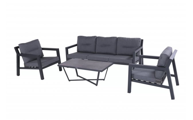Nowoczesne meble ogrodowe aluminiowe PORTO RICO ciemnoszare