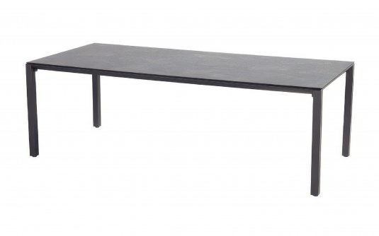 Stół ogrodowy Hartman VICTORIO 220×100 cm – aluminiowa konstrukcja i blat HPL (kamień), antracyt, nowoczesny design