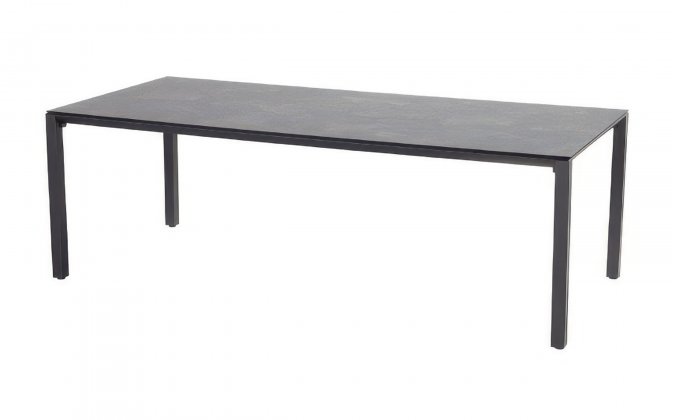Stół ogrodowy Hartman VICTORIO 220×100 cm – aluminiowa konstrukcja i blat HPL (kamień), antracyt, nowoczesny design
