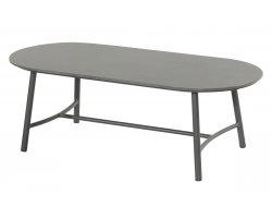 Stół ogrodowy niski FLORA Hartman owalny 130×60×42 cm, aluminium i blar ceramiczny / kolor antracyt