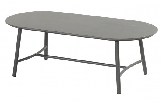 Stół ogrodowy niski FLORA Hartman owalny 130×60×42 cm, aluminium i blar ceramiczny / kolor antracyt