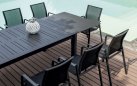 SANTORINI stół ogrodowy aluminiowy rozkładany 265–398×110 antracyt