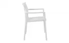 Krzesło SIENA ogrodowe z podłokietnikami z polipropylenu  kolor biały horeca