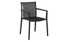 Krzesło SIENA ogrodowe z podłokietnikami z polipropylenu  kolor grafitowy horeca