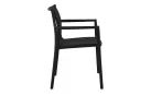 Krzesło SIENA ogrodowe z podłokietnikami z polipropylenu  kolor grafitowy horeca