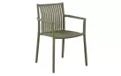 Krzesło SIENA ogrodowe z podłokietnikami z polipropylenu  kolor oliwkowy horeca