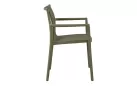 Krzesło SIENA ogrodowe z podłokietnikami z polipropylenu  kolor oliwkowy horeca